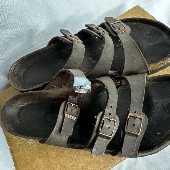 Birkenstock - Florida Sandals - Brown Leather Slip-ons - EU Size 42 - Picture 2 of 9